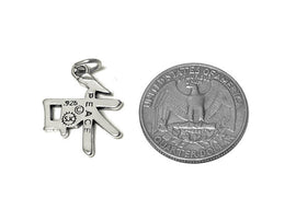 Chinese Peace Kanji Charm Sterling Silver 22.5mm, Chinese charms, Peace in Mandarin charms - SP713 - BeadPrism