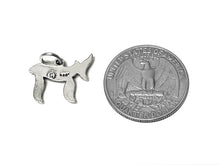 Load image into Gallery viewer, Chai Symbol Charm Sterling Silver 14.5mm, Jewish Charms, Life charms, Chai Symbol Charms - SP714 - BeadPrism