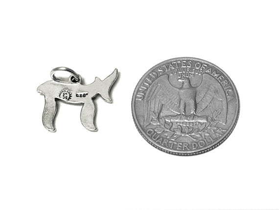 Chai Symbol Charm Sterling Silver 14.5mm, Jewish Charms, Life charms, Chai Symbol Charms - SP714 - BeadPrism