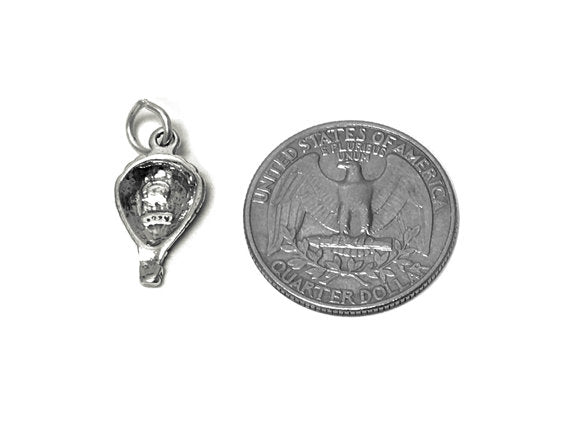 Hot Air Balloon Charm Sterling Silver 20mm, Balloon Charms, Flying Charm, Air Balloon charms - SP716 - BeadPrism