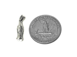 Coke Bottle with Bright White Finish Charm Sterling Silver 18mm, Silver Coke Bottle charms - SP719 - BeadPrism