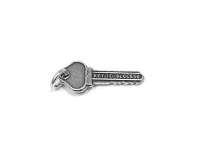 Key to Success Charm Sterling Silver 22.5mm, Key Charm, Success charm, Key to Success charms - SP741 - BeadPrism