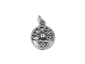 Champs with Basketball Ball Hoop Charm, Sterling Silver 17.5mm, Basketball Champs Charms - SP744 - BeadPrism