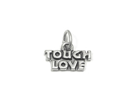 Tough Love Charm Sterling Silver 10mm, Engagement Charms, Wedding Charms, Tough Love charms - SP747 - BeadPrism