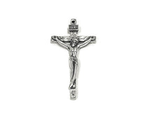 Load image into Gallery viewer, Crucifix Charm Sterling Silver 40mm, Cross Charm, Christian, religious charm, crucifix charm - SP751 - BeadPrism