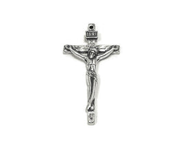 Crucifix Charm Sterling Silver 40mm, Cross Charm, Christian, religious charm, crucifix charm - SP751 - BeadPrism