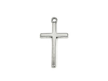 Load image into Gallery viewer, Plain Cross Charm Sterling Silver 34.5mm, religious charms, christian charms, Cross charms - SP753 - BeadPrism