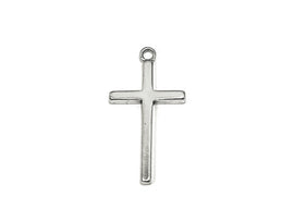 Plain Cross Charm Sterling Silver 34.5mm, religious charms, christian charms, Cross charms - SP753 - BeadPrism