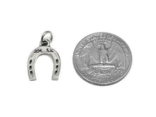 Load image into Gallery viewer, Horseshoe Charms Sterling Silver 19mm, Lucky Charms, good luck charms, Horseshoe charms - SP764 - BeadPrism
