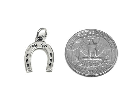 Horseshoe Charms Sterling Silver 19mm, Lucky Charms, good luck charms, Horseshoe charms - SP764 - BeadPrism