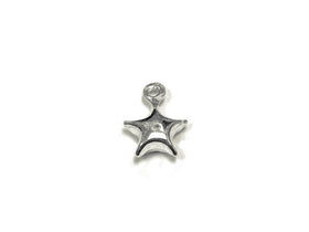 Puffed Star Charm Sterling Silver 8mm, Space charms, Celestial charms, Puffed Star Charms - SP765 - BeadPrism