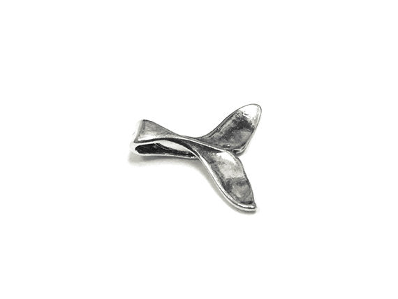 Whale Tail Charm Sterling Silver 14mm, Ocean charms, Sea Charms - SP768 - BeadPrism