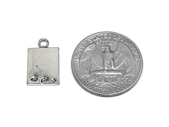 Passport Charm Sterling Silver 14mm, Travel Charms, Adventure Charms, Silver Passport charms - SP769 - BeadPrism