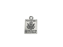 Load image into Gallery viewer, Passport Charm Sterling Silver 14mm, Travel Charms, Adventure Charms, Silver Passport charms - SP769 - BeadPrism