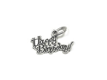 Load image into Gallery viewer, Happy Birthday Charm Sterling Silver 13mm, Birthday Charm, Party Charm, Happy Birthday Charm - SP773 - BeadPrism