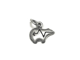 Bear Facing Right Charm Sterling Silver 10mm, Animal Charms, Nature charms, Bear charms - SP781 - BeadPrism