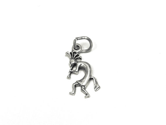 Kokopelli Facing Left Charm Sterling Silver 15mm, Native American Charms, Kokopelli charms - SP782 - BeadPrism
