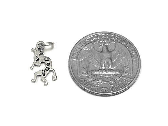 Kokopelli Facing Right Charm Sterling Silver 15mm, Native American Charms, Kokopelli charms - SP783 - BeadPrism