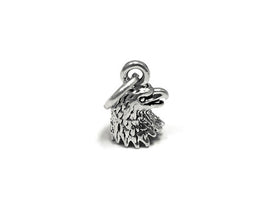 Eagle Head Charm Sterling Silver 9mm, Eagle Charm, Animal charm, USA Charm, Eagle Head charm - SP784 - BeadPrism