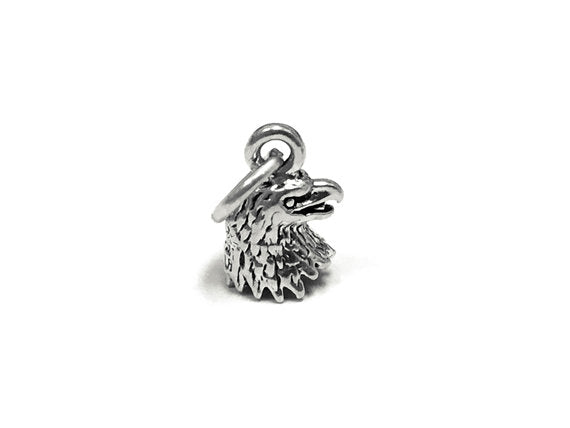 Eagle Head Charm Sterling Silver 9mm, Eagle Charm, Animal charm, USA Charm, Eagle Head charm - SP784 - BeadPrism