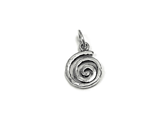 Spiral Charm Sterling Silver 14mm, Swivel Charms, Celtic Charms, Maze Celtic Swirl charms - SP790 - BeadPrism