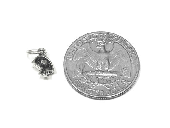 Mushroom Charm Sterling Silver 10mm, Forest Charm, Food charm, Nature charm, Mushroom charms - SP803 - BeadPrism