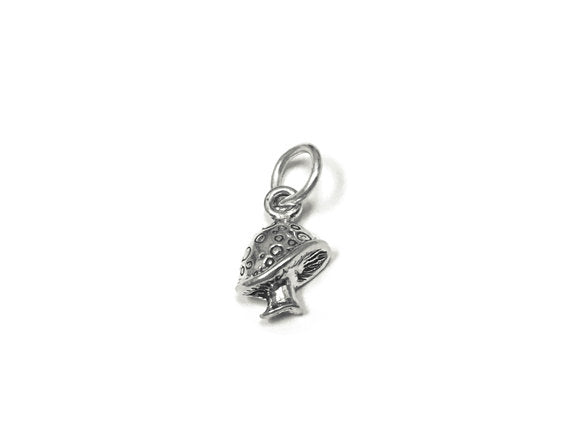 Mushroom Charm Sterling Silver 10mm, Forest Charm, Food charm, Nature charm, Mushroom charms - SP803 - BeadPrism