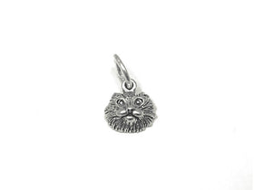 Cat Head Charm Sterling Silver 8mm, Cat Charms, Animal charms, Pet Charms, Cat Head charms - SP809 - BeadPrism