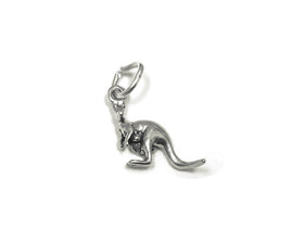 Kangaroo Charm Sterling Silver 11mm, Silver Animal Charms, Australia charms, Kangaroo charms - SP813 - BeadPrism
