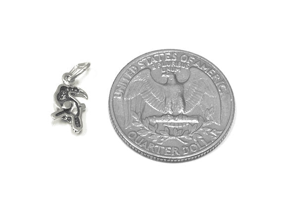 Toucan Charm Sterling Silver 10mm, Bird Charms, Animal charms, Flying Charms, Toucan charms - SP814 - BeadPrism