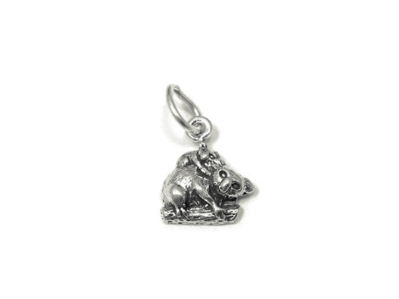 Koala Charm Sterling Silver 11mm, Animal Charms, Australia charm, Forest charm, Koala charms - SP815 - BeadPrism