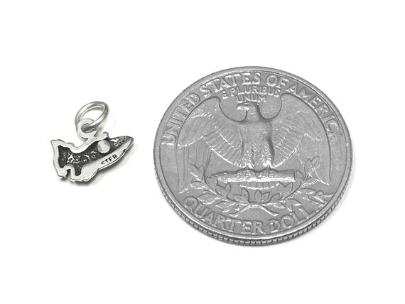 Praying Hands Charm Sterling Silver 9mm, Religious Charms, Religious Charms, Praying charms - SP828 - BeadPrism