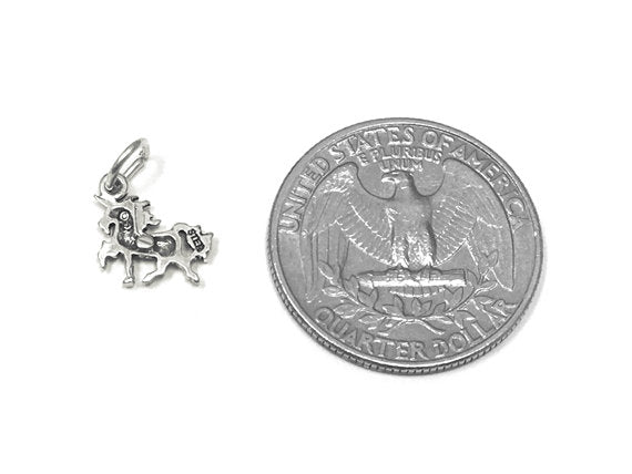 Unicorn Charm Sterling Silver 11mm, Fantasy Charms, Animal Charm, Fairy Tale, Unicorn charms - SP844 - BeadPrism