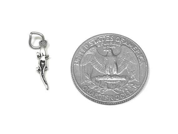 Alligator Charm Sterling Silver 20mm, Gator, Crocodile charm, Animal charm, Alligator charms - SP845 - BeadPrism