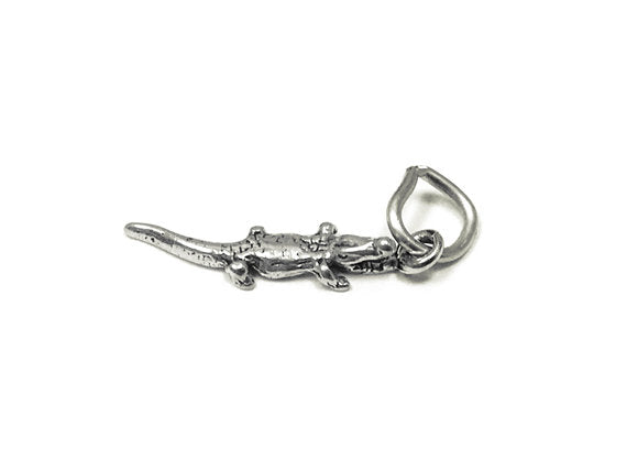 Alligator Charm Sterling Silver 20mm, Gator, Crocodile charm, Animal charm, Alligator charms - SP845 - BeadPrism