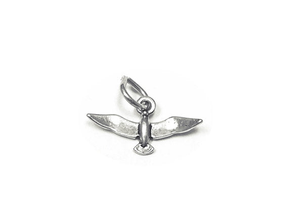 Seagull Charm Sterling Silver 8mm, Animal charm, Sea Charm, Bird Charm, Silver Seagull charm - SP848 - BeadPrism