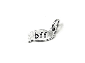 BFF Text Chat Charm Sterling Silver 15mm, Friendship Charms, Best Friend Charms, BFF charms - SP855 - BeadPrism