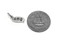 Load image into Gallery viewer, OMG Text Chat Charm Sterling Silver 15mm, OMG Charms, Oh My God Charms, OMG Texting charms - SP859 - BeadPrism