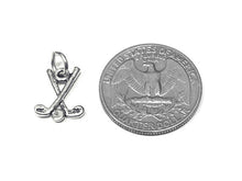 Load image into Gallery viewer, Golf Clubs with Ball Charm Sterling Silver 13mm, Golf Club Charms, Silver Golf Ball charms - SP904 - BeadPrism