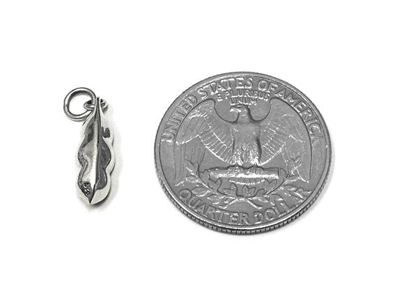 25% OFF Peas in a Pod Charm Sterling Silver 16mm, Food Charms, Silver Peas in a Pod charms - SP908 - BeadPrism