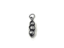 Load image into Gallery viewer, 25% OFF Peas in a Pod Charm Sterling Silver 16mm, Food Charms, Silver Peas in a Pod charms - SP908 - BeadPrism