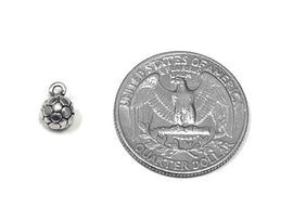 Soccer Ball Charm Sterling Silver 6mm, Silver Ball Charms, Soccer Charms, Soccer Ball charms - SP944 - BeadPrism