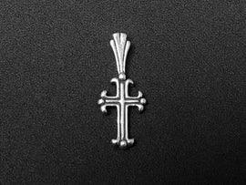Cross Charm Sterling Silver 22mm, religious charms, christian charms, cross charms - SP105 - BeadPrism