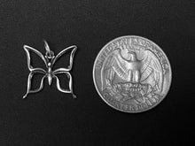 Load image into Gallery viewer, Butterfly Charm Sterling Silver 16mm, animal charms, insect charm, Butterfly charms - SP106 - BeadPrism