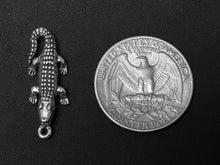 Load image into Gallery viewer, Gator Charm Sterling Silver 27mm, Crocodile charms, Animal charms, Alligator charms - SP107 - BeadPrism