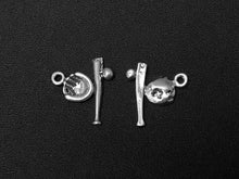 Load image into Gallery viewer, Baseball Charm Silver 13.5mm, Team sports charms, Baseball Bat Ball Glove charms SP114 - BeadPrism