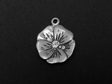 Load image into Gallery viewer, Camrose charm, Flower Charm Sterling Silver 19mm, Hawai charms, Flower charms - SP117 - BeadPrism