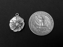 Load image into Gallery viewer, Camrose charm, Flower Charm Sterling Silver 19mm, Hawai charms, Flower charms - SP117 - BeadPrism