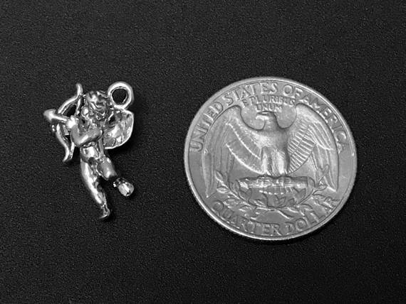 Cupid Charm Sterling Silver 18.5mm, valentine charms, romantic charms, Cupid charms - SP120 - BeadPrism