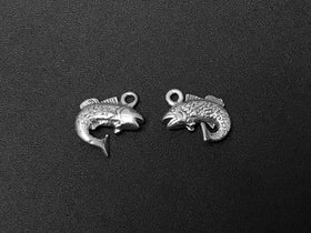 Fish Charm Sterling Silver 14mm, animal charms, fish charms, bass fish charms - SP125 - BeadPrism